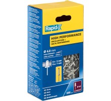 RAPID R:High-performance-rivet, 4.0 х 10 мм, 500 шт, алюминиевая высокопроизводительная заклепка (5001433)