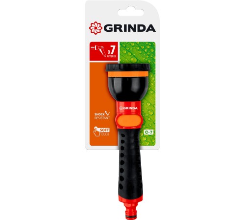 GRINDA 7 режимов, пластиковый с TPR, наконечник поливочный C-7 8-427253_z01 GRINDA 7 режимов, пластиковый с TPR, наконечник поливочный C-7 8-427253_z01