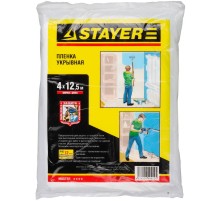 STAYER 4 м, 12,5 м, 12 мкм, защитная укрывочная пленка (1225-15-12) STAYER 4 м, 12,5 м, 12 мкм, защитная укрывочная пленка (1225-15-12)