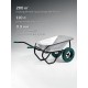 KRAFTOOL MAXDrive-2 110л, 280 кг, двухколесная, с трубным усилителем, кузов 0,9 мм, полиуретановые колеса, тачка строительная (39860)