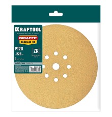 KRAFTOOL Giraffe GOLD-9 225 мм, Р120, шлифовальный круг на липучке, 9 отв. (35651-120)