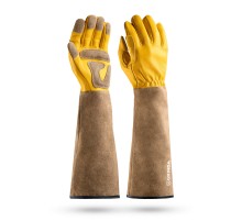 GRINDA ROSE, M (8), кожаные садовые перчатки для колючих кустарников с увеличенной крагой, усиленная ладонь и кончики пальцев, PRO Line (11303-M)