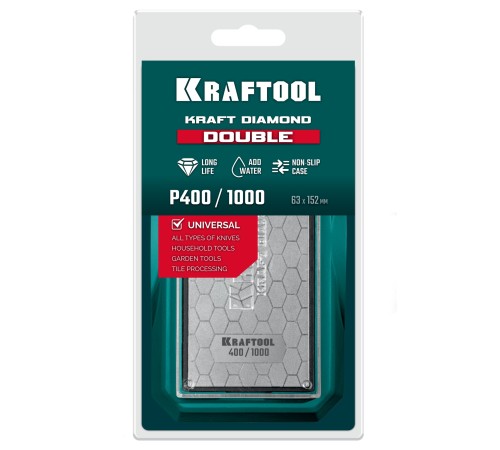 KRAFTOOL DIAMOND DOUBLE Р400/1000, пластина алмазная заточная двухсторонняя (35711-400-1000)