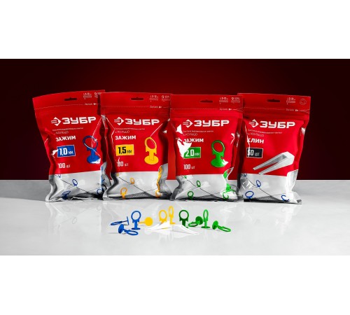 ЗУБР СВП КОЛЬЦО, 1,0 мм, зажим, 500 шт, система выравнивания плитки (33861-500)