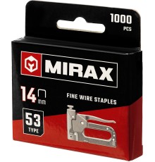 MIRAX скобы тип 53 (A/10/JT21), 14 мм, калибр 23GA. 1000 шт (3153-14)