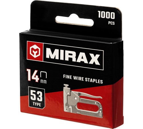 MIRAX скобы тип 53 (A/10/JT21), 14 мм, калибр 23GA. 1000 шт (3153-14)