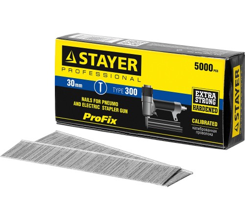 STAYER гвозди тип 300 (47/J/F), 30 мм, калибр 18GA. 5000 шт. (31530-30)