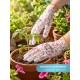 GRINDA COMFORT, M (8), садовые перчатки с прозрачным полиуретановым покрытием, розовые, 13 класс (11291-M)