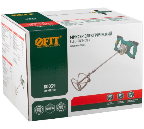 Миксер 1200 Вт; 0-580 / 0-800 об/мин; 50 Нм; 100 л; двухскоростной, металл.корпус, рез.накл.; коробка ED-M1200 Миксер 1200 Вт; 0-580 / 0-800 об/мин; 50 Нм; 100 л; двухскоростной, металл.корпус, рез.накл.; коробка ED-M1200