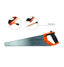 Ножовка по дереву, с карандашом, 450мм, 11-12TPI, 3D, серия Кулибин, Sturm! Ножовка по дереву, с карандашом, 450мм, 11-12TPI, 3D, серия Кулибин, Sturm!