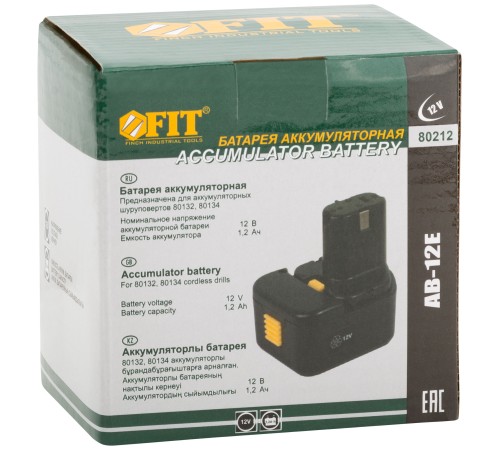 Батарея акк. 12,0 В (Ni-Cd) 1,2 Ач; 3-5 ч; 80132; 80134; коробка AB-12E Батарея акк. 12,0 В (Ni-Cd) 1,2 Ач; 3-5 ч; 80132; 80134; коробка AB-12E