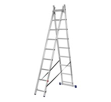 Лестница, 2 х 9 ступеней, алюминиевая, двухсекционная, Сибртех