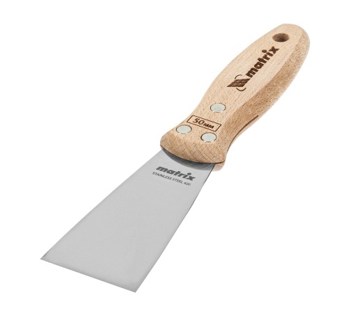 Шпательная лопатка из нержавеющей стали, 50 мм, буковая рукоятка, EFP Matrix