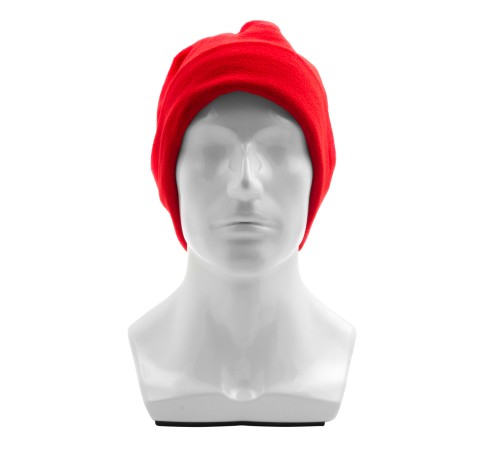 Шапка с отворотом из флиса для взрослых, размер 58-59, красная Сибртех