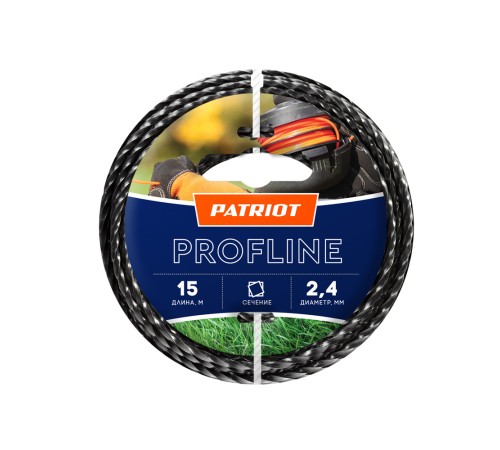 Леска Profline D 2,4 мм L 15 м (скрученный квадрат, черная) Леска Profline D 2,4 мм L 15 м (скрученный квадрат, черная)