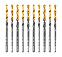 Сверло по металлу, 3,5 мм, HSS-Tin, Golden Tip, 10 шт. Denzel