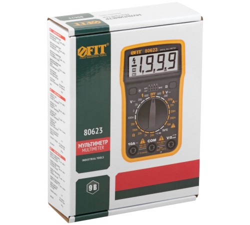 Мультиметр 0,1 мВ-600 В; 0,1 В-600 В; 1 мкА-10 А; 0,1 Ом-2 МОм; коробка FIT IT Мультиметр 0,1 мВ-600 В; 0,1 В-600 В; 1 мкА-10 А; 0,1 Ом-2 МОм; коробка FIT IT