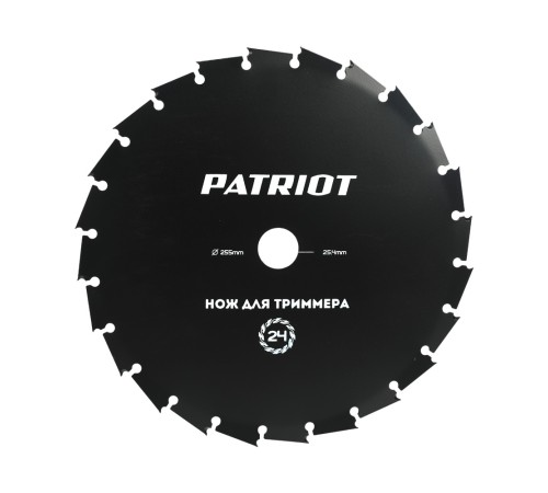 Нож PATRIOT TBM 24 для триммера (255х25.4 мм, 24 зубца) Нож PATRIOT TBM 24 для триммера (255х25.4 мм, 24 зубца)