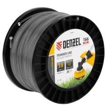 Леска для триммера двухкомпонентная звезда, 3,0мм х 166м, на DIN катушке EXTRA CORD Denzel