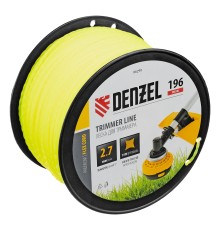 Леска для триммера витой квадрат, 2,7мм х 196м, на DIN катушке FLEX CORD Denzel
