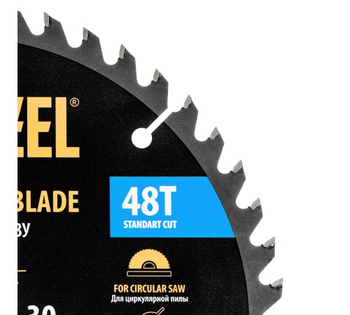 Пильный диск по дереву ф210 х 30 мм, 48 зубьев Denzel
