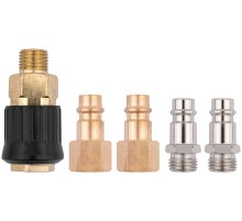 Набор адаптеров: 2 адаптера на пистолет с внешней резьбой, 2 адаптера на пистолет с внутренней резьбой, адаптер на шланг FIT IT