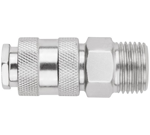 Адаптер быстросъемный с запорным клапаном с внешней резьбой 1/2" FIT IT Адаптер быстросъемный с запорным клапаном с внешней резьбой 1/2" FIT IT