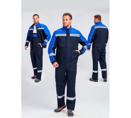 Костюм Бриготек-2 СОП (тк.Смесовая,260) п/к, т.синий/васильковый