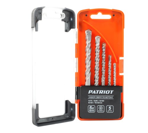 Набор сверл по бетону (4x75, 5x85, 6x100, 8x120, 10x120 мм)