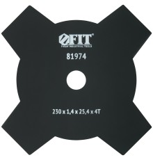 Нож для триммера, 4 лопасти, 2-х сторонние лезвия  230х25,4х4Т FIT IT