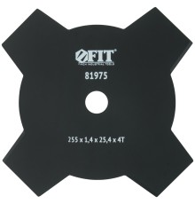 Нож для триммера, 4 лопасти, 2-х сторонние лезвия  255х25,4х4Т FIT IT Нож для триммера, 4 лопасти, 2-х сторонние лезвия  255х25,4х4Т FIT IT