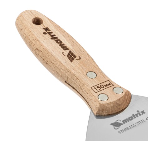 Шпательная лопатка из нержавеющей стали, 150 мм, буковая рукоятка, EFP Matrix Шпательная лопатка из нержавеющей стали, 150 мм, буковая рукоятка, EFP Matrix