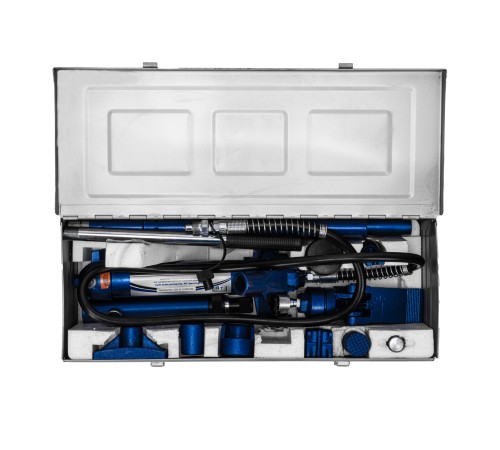 Растяжка гидравлическая, 4 т, набор из 17 предметов, 7 сменных насадок, в металлическом кейсе Stels