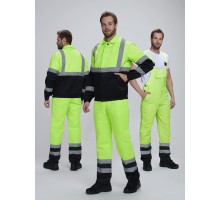 Костюм Дорожник с укороченной курткой (тк.Смесовая,210) п/к, желтый/черный