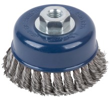 Щетка для УШМ, М14, тип "Чашка", крученая витая проволока 0,5 мм, 100 мм, CUTOP Profi CUTOP