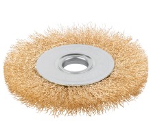 Щетка для УШМ, посадка 22,2 мм, тип "Плоская", латунированная витая проволока 0,3 мм, 125 мм, CUTOP Profi CUTOP