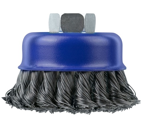 Щетка для УШМ, М14, тип "Чашка", крученая витая проволока 0,5 мм, 75 мм, блистер, CUTOP Profi CUTOP