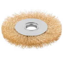 Щетка для УШМ, посадка 22,2 мм, тип "Плоская", латун. витая проволока 0,3 мм, 125 мм, блистер, CUTOP Profi CUTOP