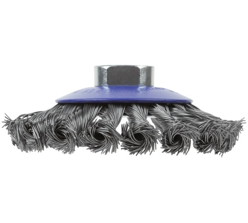 Щетка для УШМ, М14, тип "Тарелка", крученая проволока 0,5 мм, 100 мм, блистер, CUTOP Profi CUTOP