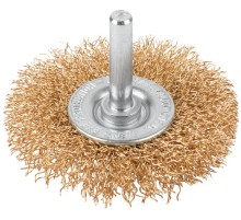 Щетка для дрели, тип "Плоская", латун. витая проволока 0,3 мм, 65 мм, блистер, CUTOP Profi CUTOP