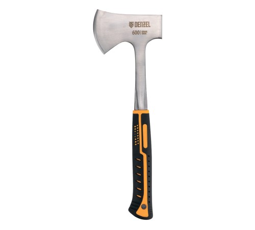 Топор цельнометаллический, 800 г, двухкомпонентная обрезиненная рукоятка, прямой хват Denzel