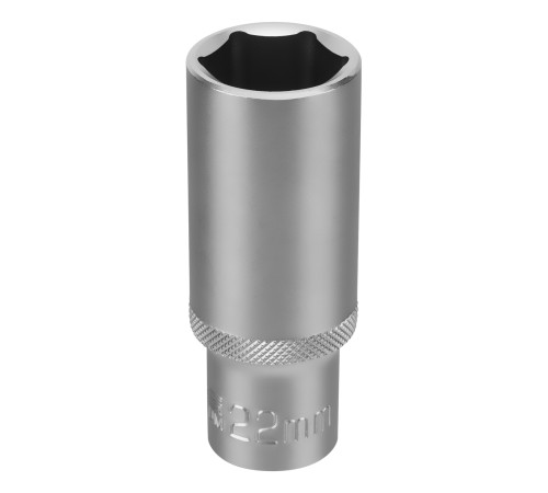 Головка торцевая удлиненная, 22 мм, шестигранная, CrV, под квадрат 1/2 Stels