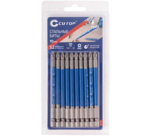 Биты стальные, 10 шт., CUTOP Profi, PH2, 100 мм CUTOP Биты стальные, 10 шт., CUTOP Profi, PH2, 100 мм CUTOP