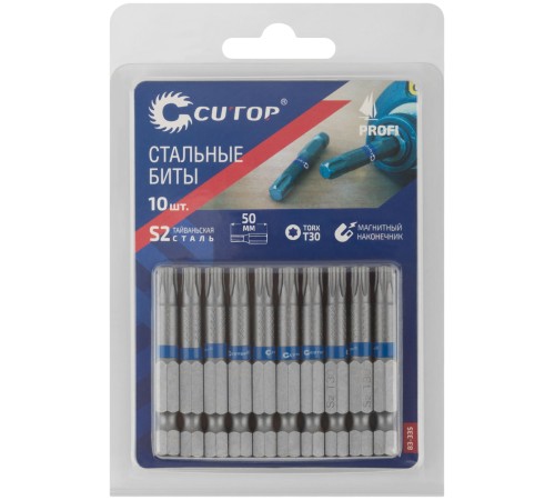 Биты стальные, 10 шт., CUTOP Profi, TORX T30, 50 мм CUTOP Биты стальные, 10 шт., CUTOP Profi, TORX T30, 50 мм CUTOP