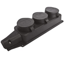 Колодка однофазная с заглушками тройная ( каучук ) "UNIVERSAL" CHINA