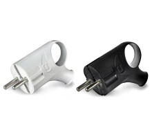 Вилка угловая с ушком с заземлением черная (16 А; 250 В ) "UNIVERSAL" CHINA