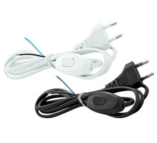 Шнур для бра ШВВП  (2х0,75 мм) 1,7 м с переключателем  "UNIVERSAL", 6А 230 В, черный РОС