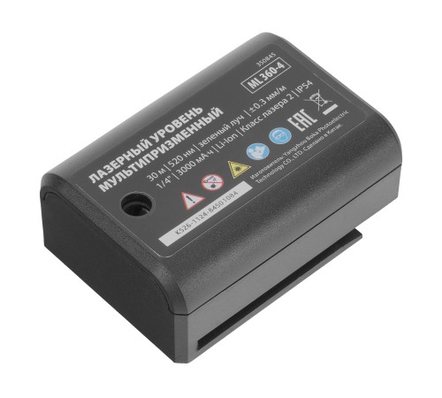 Лазерный уровень м-призм. ML 360-4 Pro SET, 30 м, акк. Li 3000 мАч, состоит из 2 частей MTX