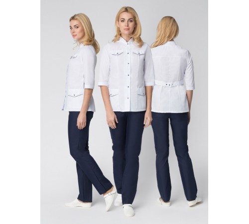 Костюм женский Орхидея (тк.ТиСи), белый/т.синий Костюм женский Орхидея (тк.ТиСи), белый/т.синий