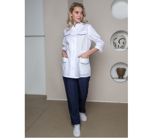 Костюм женский Орхидея (тк.ТиСи), белый/т.синий Костюм женский Орхидея (тк.ТиСи), белый/т.синий